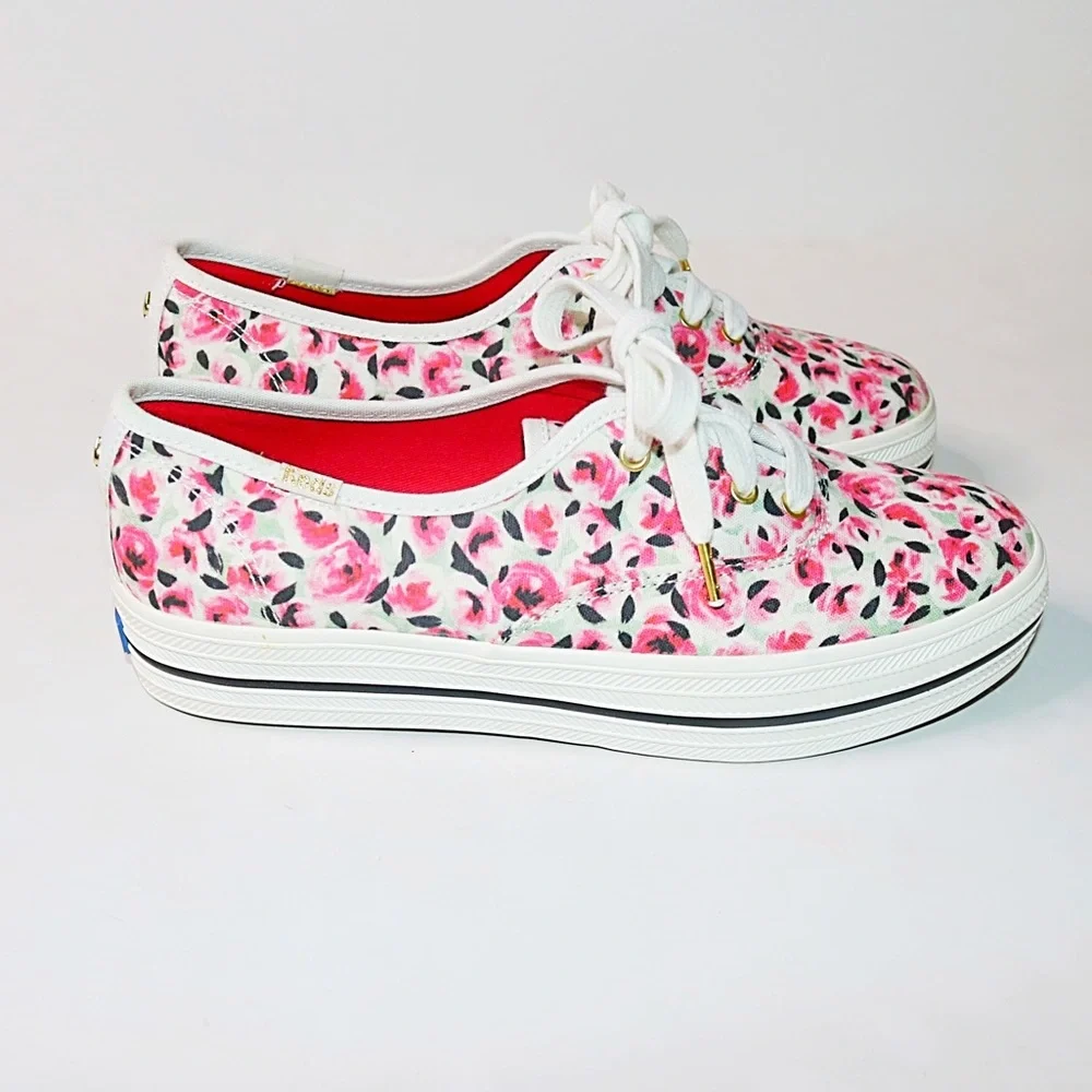 Keds® x Kate Spade Triple Kick Rose Garden Canvas Platform Sneakers
